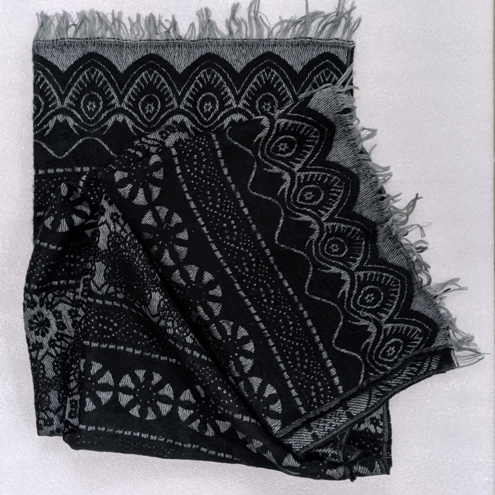 Black and grey scarf